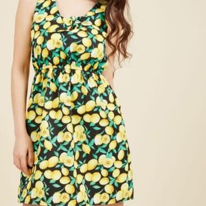 Modcloth Caught in a Citrus Cycle A-Line Dress